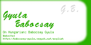 gyula babocsay business card